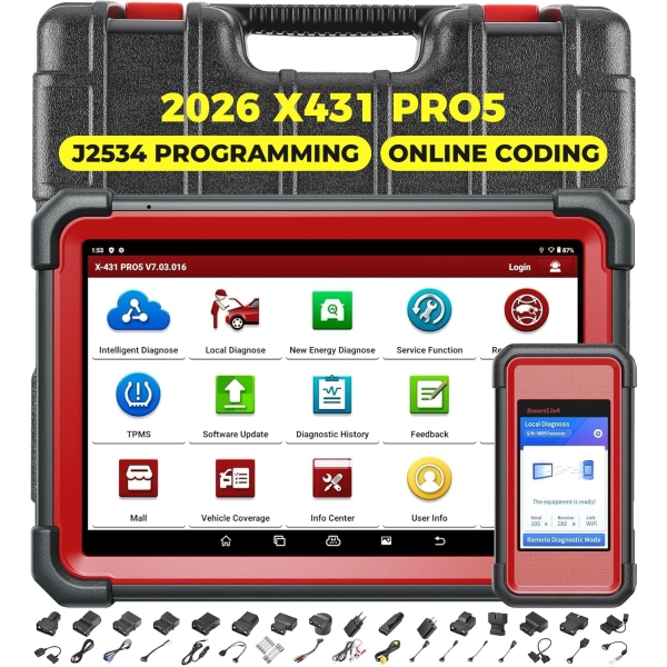 Launch X431 PRO 5 Scan Tool with J2534 Tool Bi-Directional Diagnostic Scanner and more