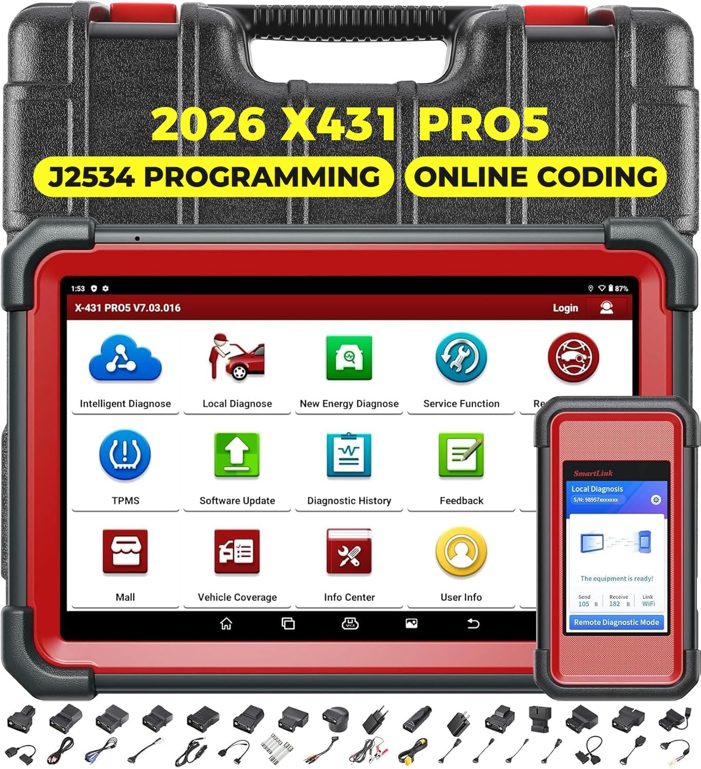 Launch X431 PRO 5 Scan Tool with J2534 Tool Bi-Directional Diagnostic Scanner and more