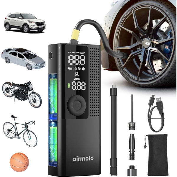 Portable Tire Inflator Air Compressor with Digital Pressure Gauge