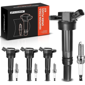 Set of 4 Ignition Coils and Iridium Spark Plugs for 2012-2020 Hyundai and Kia