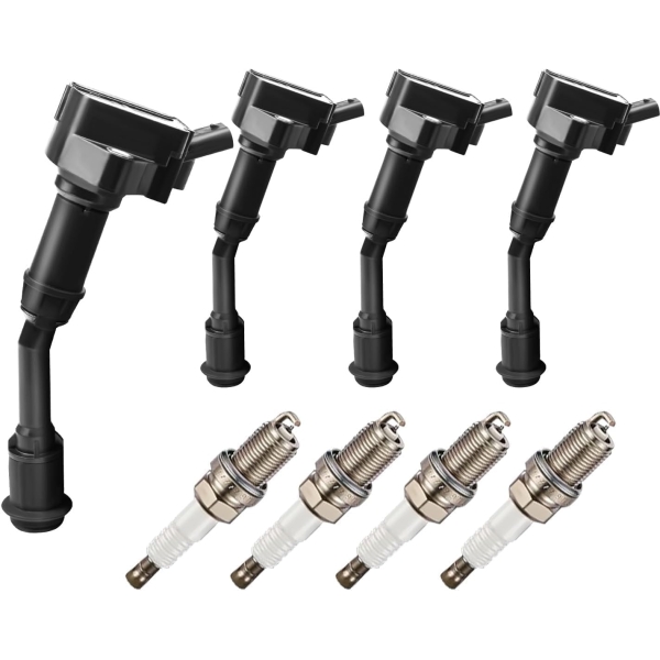 Set of 4 OEM Ignition Coils DS7Z-12029-B with Spark Plugs for 2014-2017 Ford Models