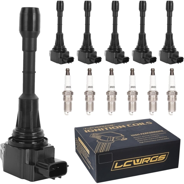 Set of 6 Ignition Coils and Spark Plugs for 2009-2016 Nissan and Infiniti