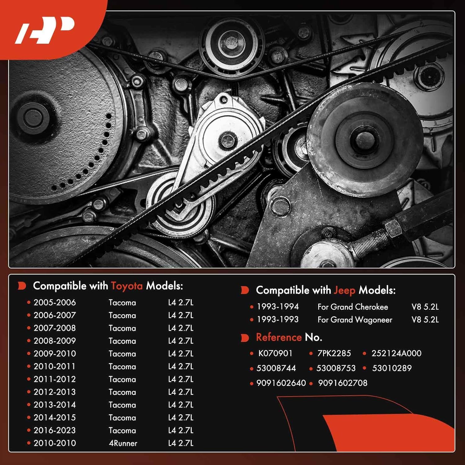 2005-2023 Toyota Tacoma 2.7L Serpentine Drive Belt 2TR Engine