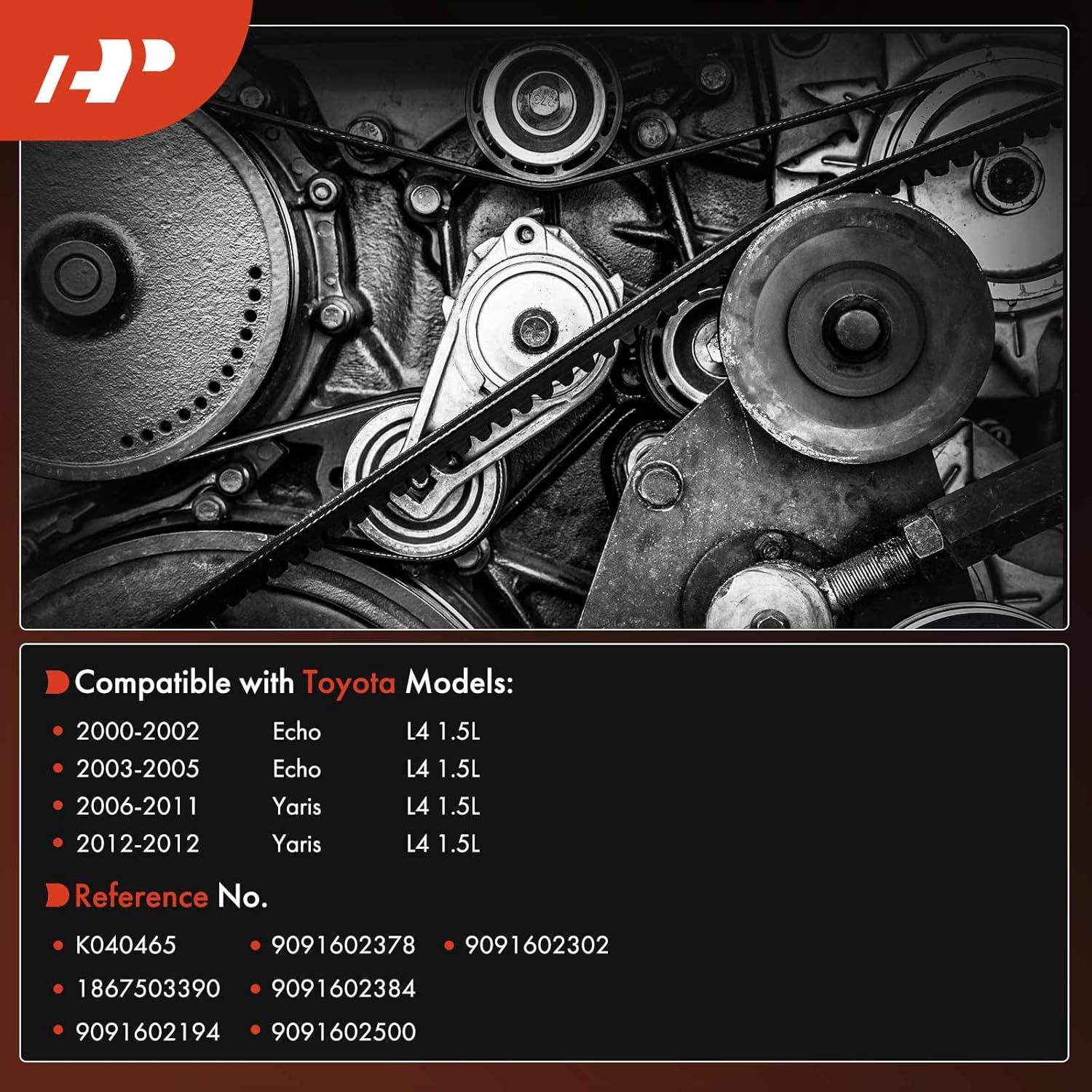 2006-2012 Toyota Yaris 1.5L Serpentine Drive Belt 1NZ Engine