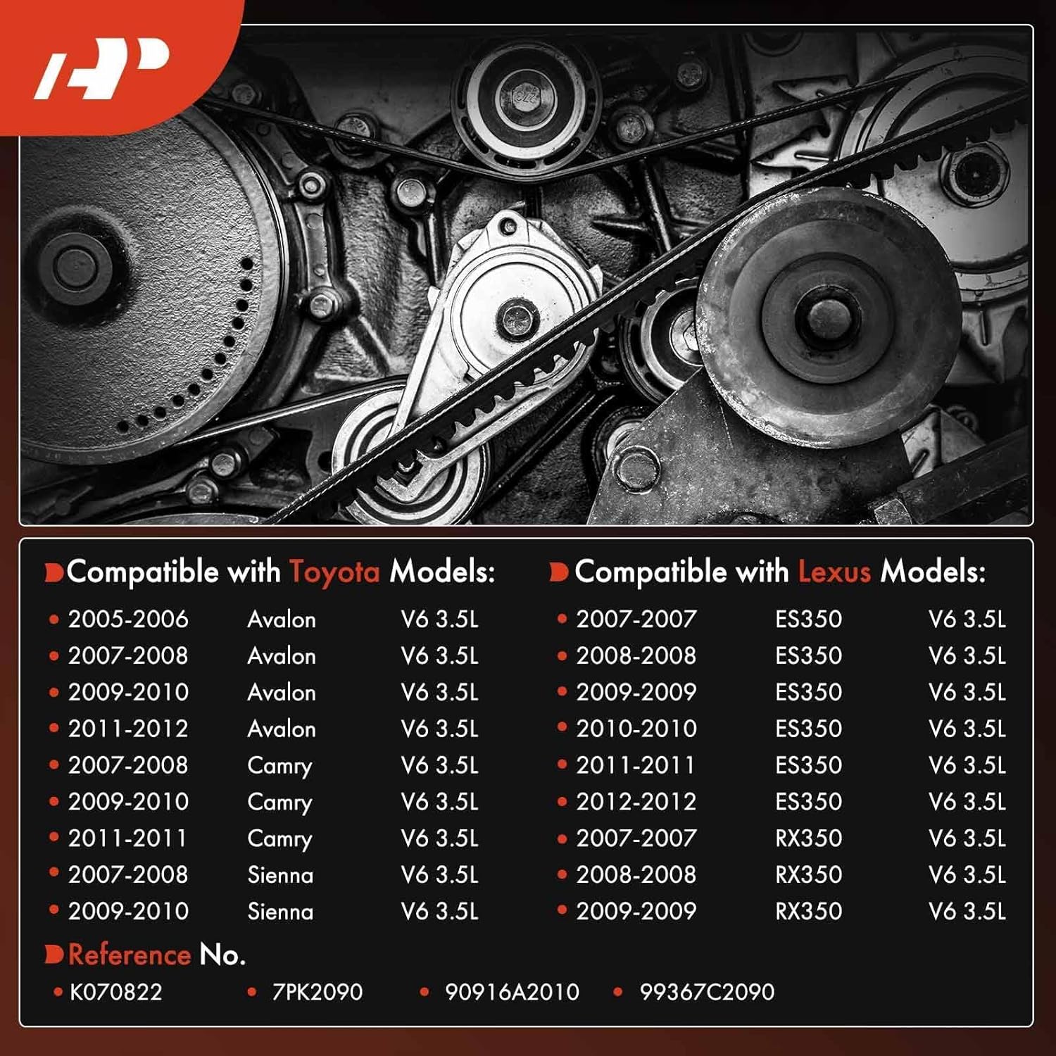 2007-2011 Toyota Camry 3.5L Serpentine Drive Belt