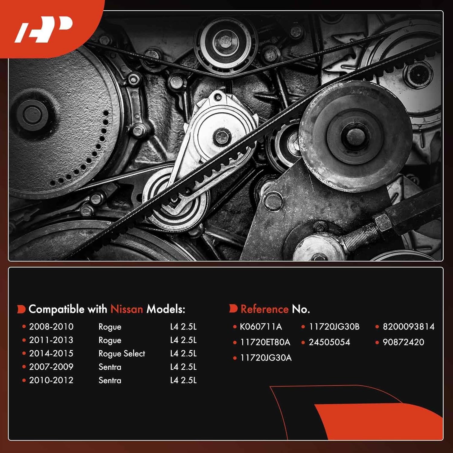 2008-2013 Nissan Rogue 2.5L Serpentine Drive Belt QR25 Engine