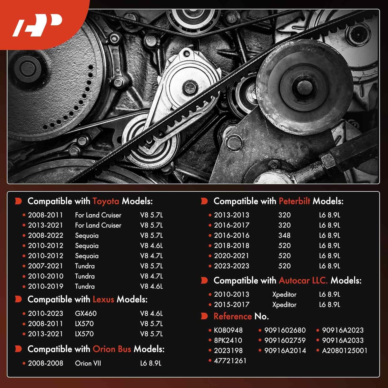 2010 Toyota Tundra 4.7L Serpentine Drive Belt 2UZ Engine