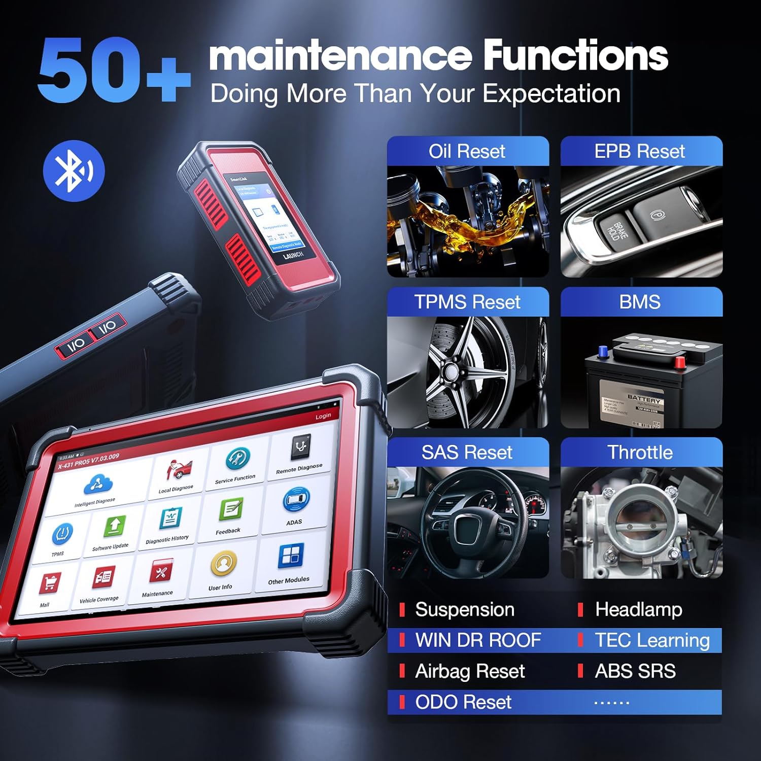 Launch X431 PRO 5 Scan Tool with J2534 Tool Bi-Directional Diagnostic Scanner and more