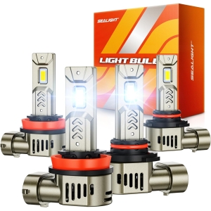 Set of 4 LED 9005 HB3 and H11 H9 H8 Headlight Bulb 6500K Daylight White