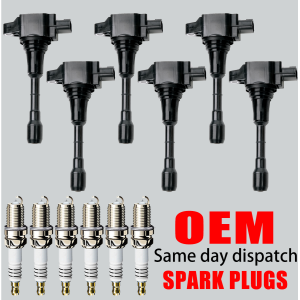 Set of 6 Ignition Coils UF550 and Iridium Spark Plugs for Nissan Murano and Maxima 3.5L V6